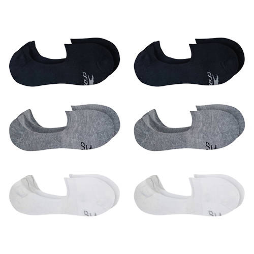 Crane 6 Pack Ladies Cushioned Liner Socks Mixed Color, 410